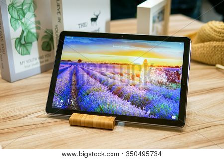 Bangkok, Thailand - February 6, 2019: Huawei Mediapad M6 10.8 Inches Screen Unveiled, The Latest Ser