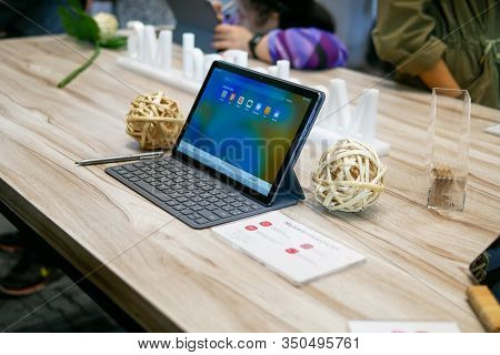 Bangkok, Thailand - February 6, 2019: Huawei Mediapad M6 10.8 Inches Screen Unveiled, The Latest Ser