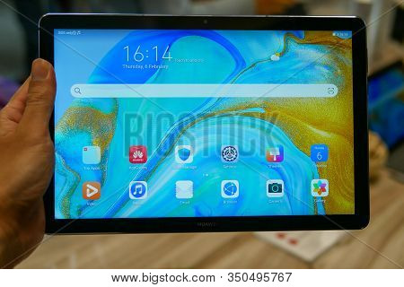 Bangkok, Thailand - February 6, 2019: Huawei Mediapad M6 10.8 Inches Screen Unveiled, The Latest Ser