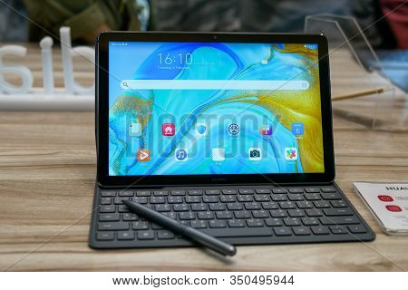 Bangkok, Thailand - February 6, 2019: Huawei Mediapad M6 10.8 Inches Screen Unveiled, The Latest Ser