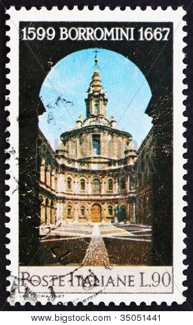 Postage stamp Italië 1967 St Ivo kerk, Rome