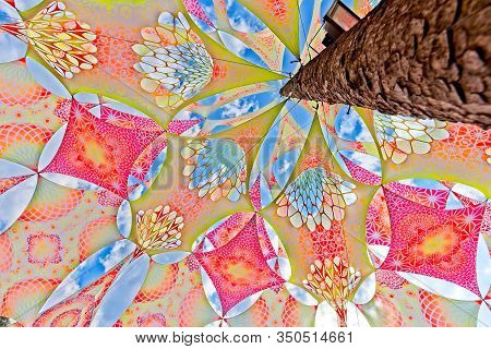 Colorful Lycra Psytrance Stage Uv Active Decorations.