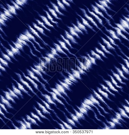 Indigo Cyanotype Dyed Effect Worn Navy Pattern