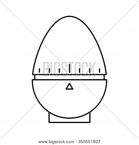 Doodle Icon. Kitchen Timer. Vector Illustration. Kitchen Egg Timer Line Icon On White Background.