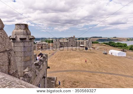 Falmouth, Cornwall, England - July 25, 2018:  Pendennis Castle Was First Commissioned By King Henry 
