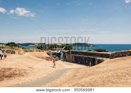 Falmouth, Cornwall, England - July 25, 2018:  Pendennis Castle Was First Commissioned By King Henry 