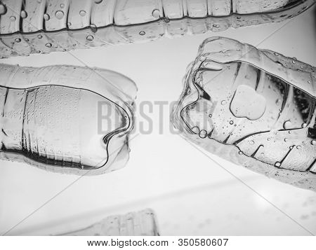Plastic Water Bottle Floating In Water, Non-decomposable Plastic, Concept For Environmental Pollutio