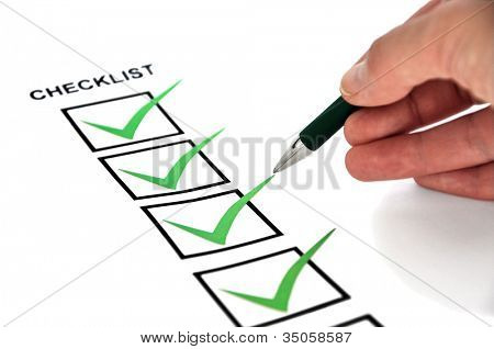 niedrigen Winkel-Checkliste