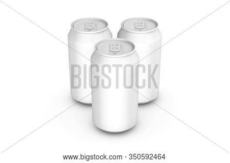 Can Mock Up Of Beverage Packaging Design 3D Rendering