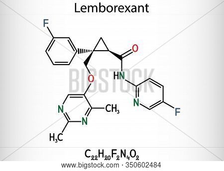 Lemborexant, C22h20f2n4o2 Molecule. It Is Dual Orexin Receptor Antagonist Used In The Treatment Of I