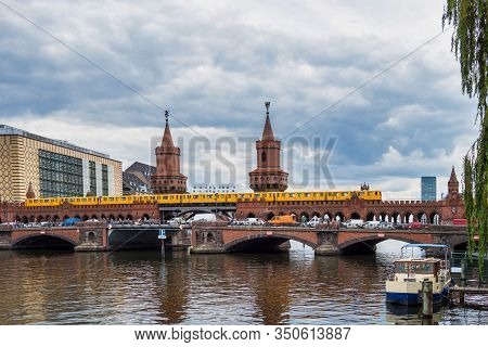 Oberbaumbrucke Across The Spree, The Longest Bridge Of Berlin, Germany