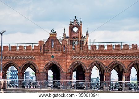 Oberbaumbrucke Across The Spree, The Longest Bridge Of Berlin, Germany