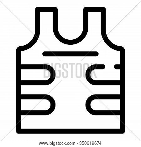 Bulletproof Vest Icon. Outline Bulletproof Vest Vector Icon For Web Design Isolated On White Backgro