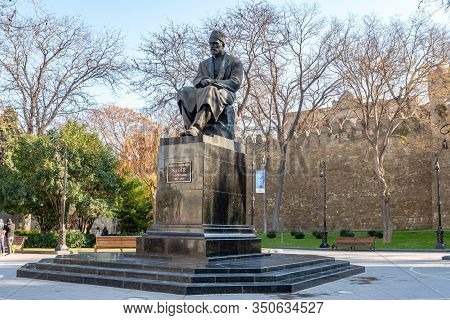 Baku, Azerbaijan 27 January 2020 - Monument To Mirza Alekper Sabir