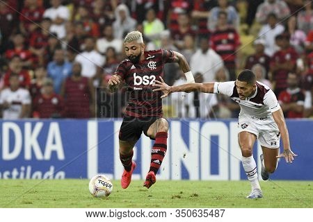 Rio, Brazil - February 12, 2020: Gabriel (gabigol) And Gilberto In Match Between Fluminense 2 Vs 3 F