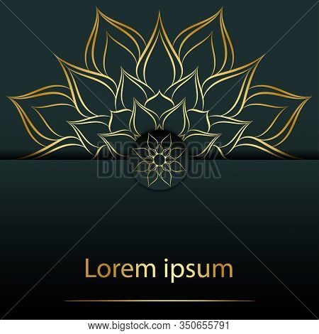 Circle Pattern Petal Flower Of Mandala With Gold Color,vector Floral Power Mandala Unique Design Wit