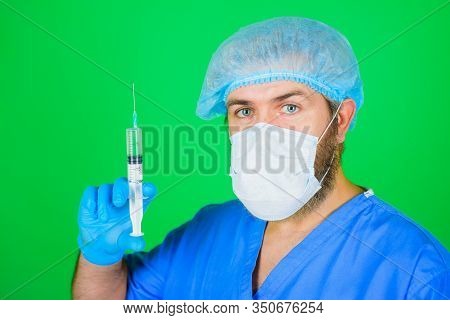 Vaccination For People. Doctor Warns About Need For Vaccination. Doctor With Syringe. Medicine. Doct
