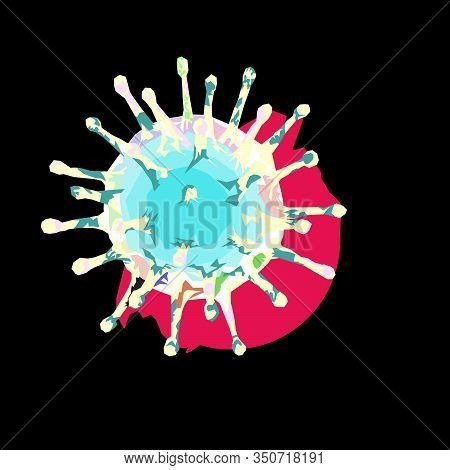 Illustration Of Corona Virus In Wpap Or Pop Art Style On Black Background