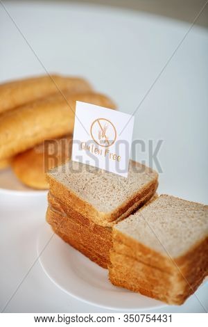 Pieces Of Bread With Glutein Free Sign