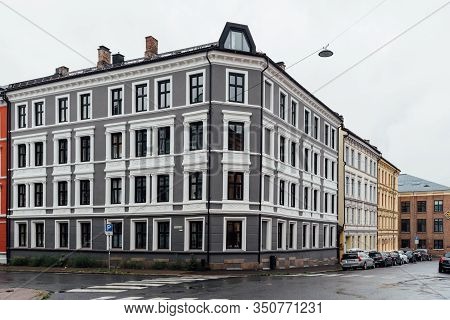 Oslo, Norway - August 11, 2019: Street In Grunerlokka, A Trendy Hipster Neighborhood In Central Oslo