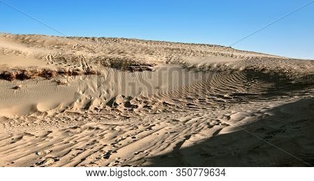 Sunset View Of Nordic Dunes And Baltic Sea At Curonian Spit, Nida, Klaipeda, Lithuania