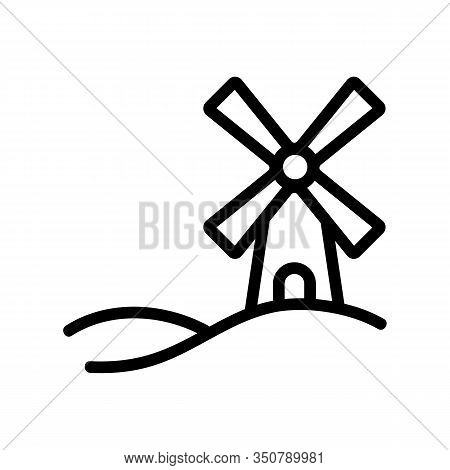 Windmill Icon Vector. Thin Line Sign. Isolated Contour Symbol Illustration