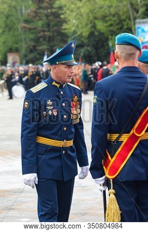 Anapa, Russia - May 9, 2019: The Head Of The Anapa Local Garrison, Commander Of The 1141 Guards Arti