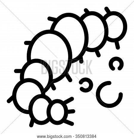 Leaf Worm Icon. Outline Leaf Worm Vector Icon For Web Design Isolated On White Background