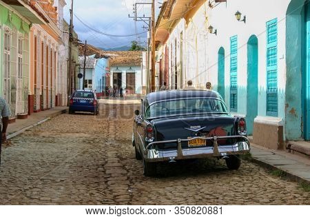 Trinidad, Cuba - November 04, 2006: American Chevrolet Classic Car In Trindad, Cuba