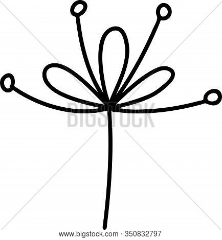 Abstract Doodle Single Floral Element For Decoration Patterns, Wrapping Paper, Wallpaper, Cards, Inv