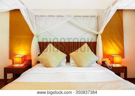 Hotel room at Maldives - vacation concept background