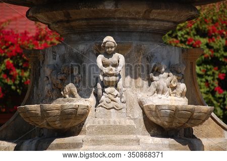 Ilocos Norte, Ph - Apr. 8: Water Fountain Design Figure Details At Fort Ilocandia Resort On April 8,