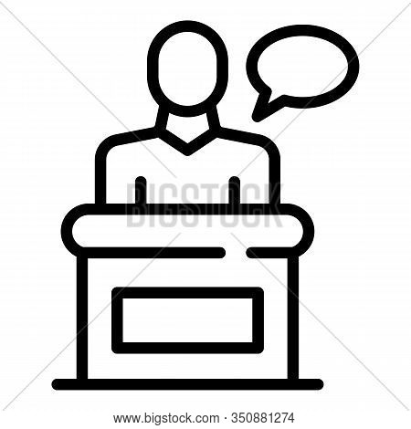 Divorce Man Speech Icon. Outline Divorce Man Speech Vector Icon For Web Design Isolated On White Bac