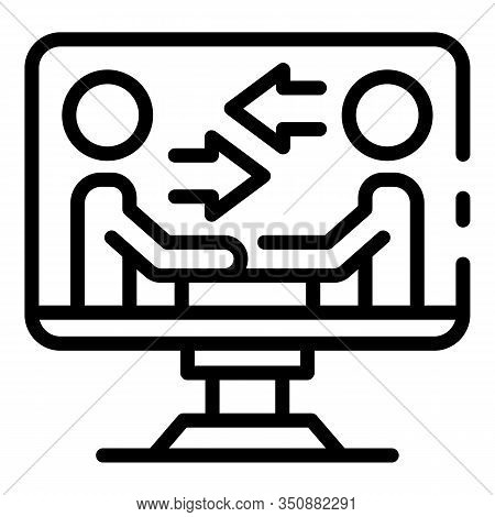 Online Internship Icon. Outline Online Internship Vector Icon For Web Design Isolated On White Backg