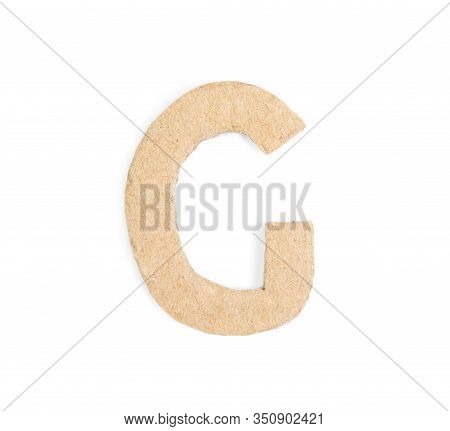 Letter G Made Of Cardboard Isolated On White
