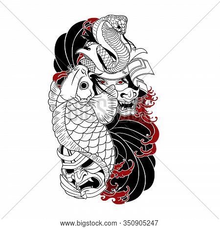 Oriental Tribal Mask Demon Koi Snake Girl Aom Style