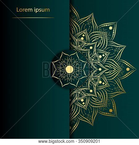 Circle Pattern Petal Flower Of Mandala With Gold Color,vector Floral Power Mandala Unique Design Wit