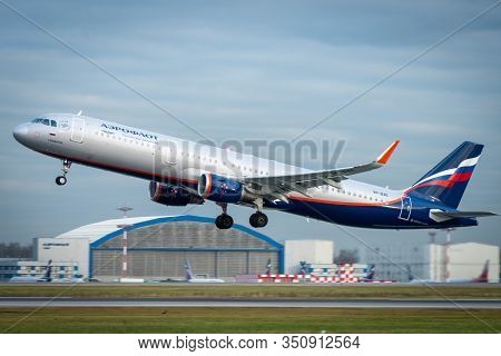 October 29, 2019, Moscow, Russia. Plane 
Airbus A330-300 Aeroflot - Russian Airlines At Sheremetyevo