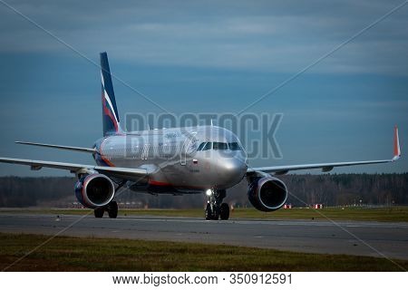 October 29, 2019, Moscow, Russia. Plane 
Airbus A320-200 Aeroflot - Russian Airlines At Sheremetyevo