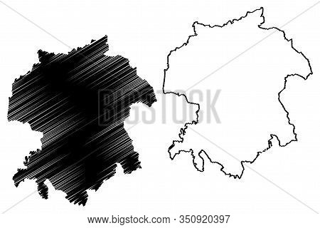 Viljandi County (republic Of Estonia, Counties Of Estonia) Map Vector Illustration, Scribble Sketch 