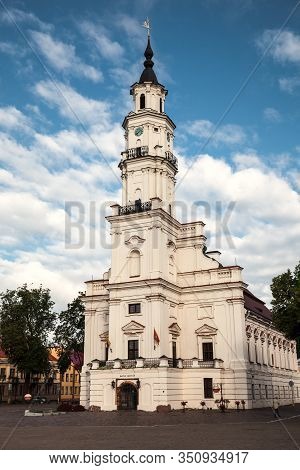 View Of City Hall In Old Town. Kaunas, Lithuania
