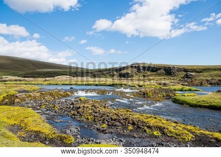 River Nordari Ofaera In Eldgja In South Iceland