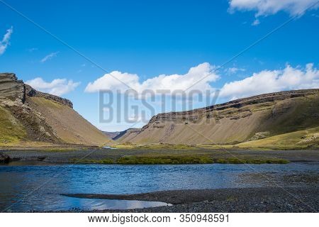 River Nordari Ofaera In Eldgja In South Iceland
