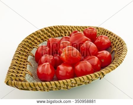 Ripe, Red Cherry Tomatoes Of The Confetto Variety
