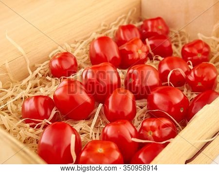 Ripe, Red Cherry Tomatoes Of The Confetto Variety