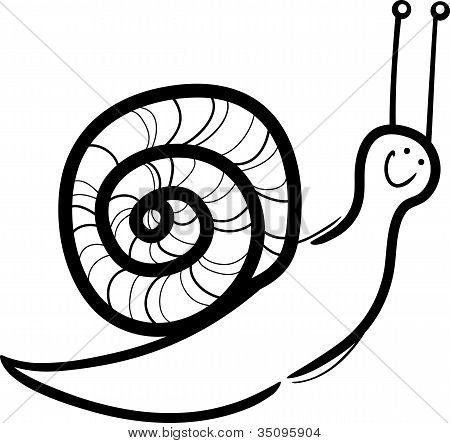 Illustrazione Cartoon lumaca da colorare