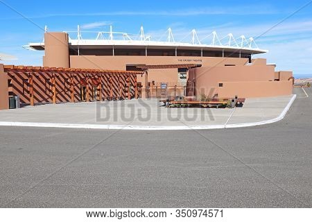 Santa Fe, New Mexico - October 22 2019: External Facade Of The Crosby Theatre At The Santa Fe Opera 