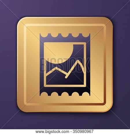Purple Lsd Acid Mark Icon Isolated On Purple Background. Acid Narcotic. Postmark. Postage Stamp. Hea