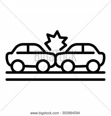 Windscreen Car Accident Icon. Outline Windscreen Car Accident Vector Icon For Web Design Isolated On