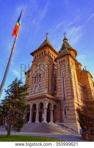 The View Of Orthodox Cathedral (catedrala) / Timisoara, Romania.